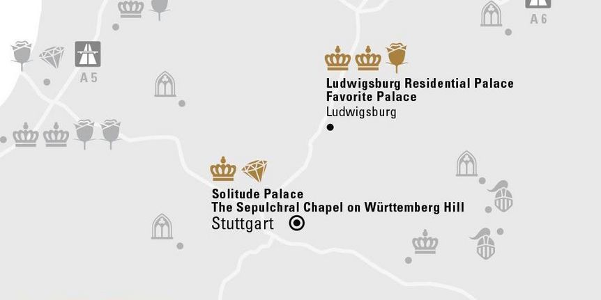 Illustration: Staatliche Schlösser und Gärten Baden-Württemberg, JUNG:Kommunikation GmbH journey map "ROYAL GRANDEUR AROUND STUTTGART"